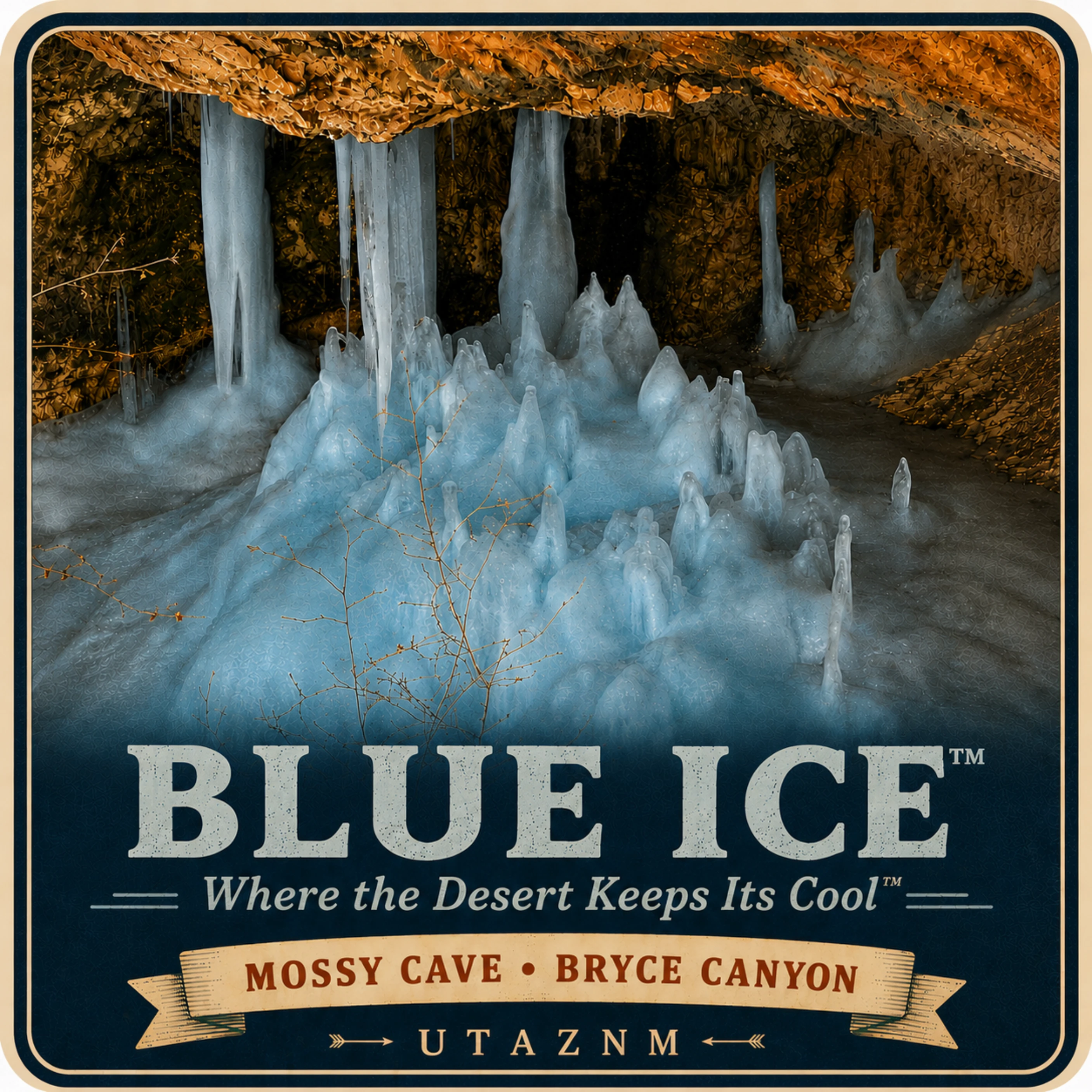 Blue Ice™ sticker — Where the Desert Keeps Its Cool™