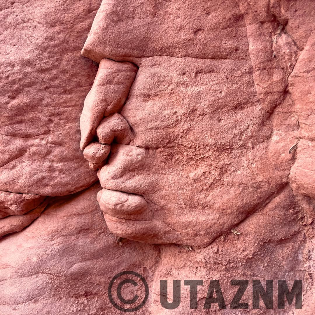 Utah sandstone formation that invites different interpretations